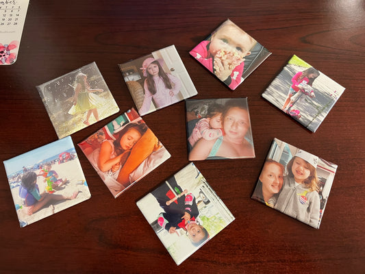 Set of 9 2 in x 2 in personalized magnets